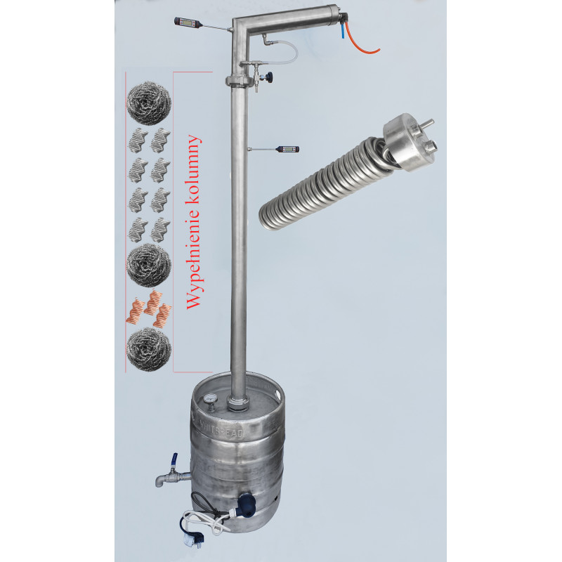 DISTILLER CLAMP 100 L STAINLESS ON TUBE 100 for electricity