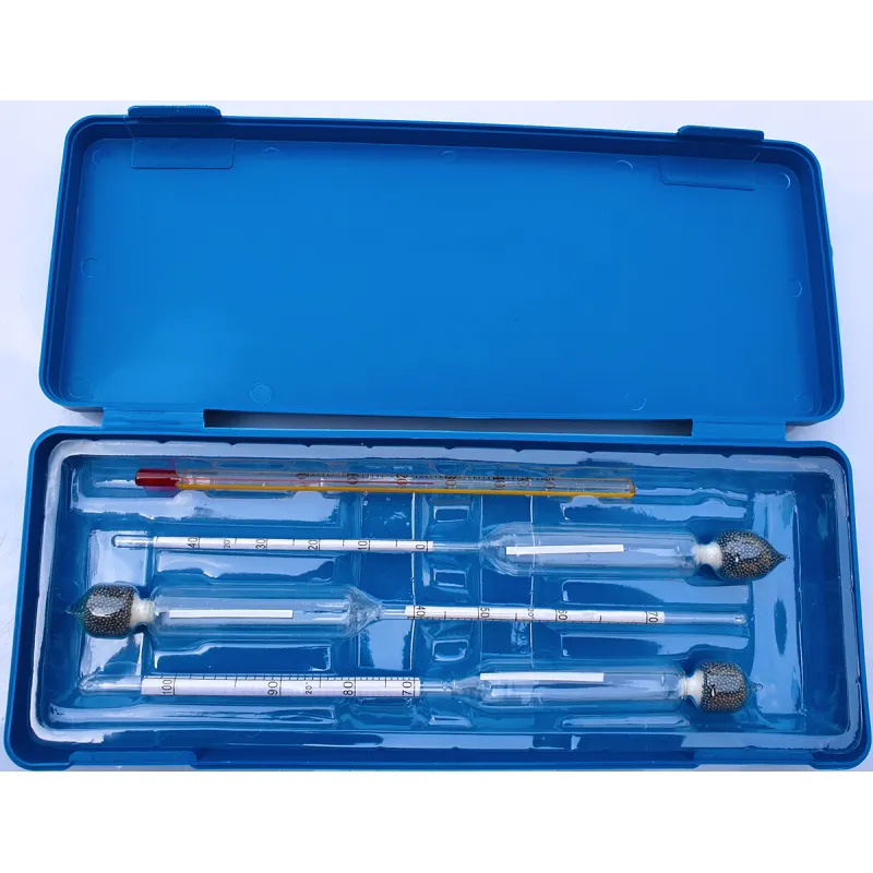 Alcoholometer meter with a thermometer in a plastic box BOX Pouch