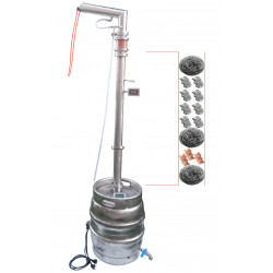 DISTILLATOR SMS 50 L STAINLESS ON PIPE 50 Split column with sight glass for gas
