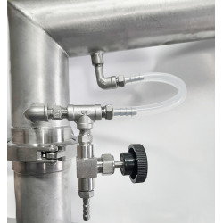 CLAMP DISTILLATOR 50 L STAINLESS 76 on a PIPE for gas