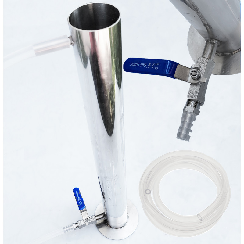 Carbon filtration column with valve Hose CARBON FILTER STAINLESS ACTIVE CARBON DISTILLATOR FOR 1 L