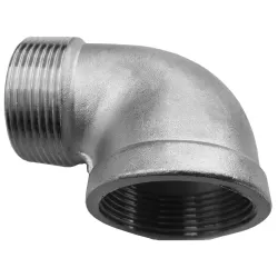 Könyök rozsdamentes mellbimbó menetes menet 1/8" - 9,6 mm