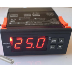 Electronic temperature controller with probe 230V, 30A for electrovalve distiller