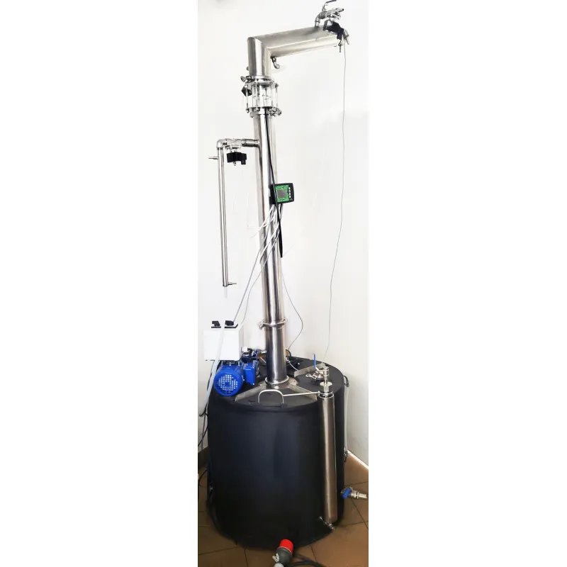 DESTYLATOR CLAMP 200 L NIERDZEWNY NA RURZE 100 Automat z mieszlnikiem i płaszczem olejowym