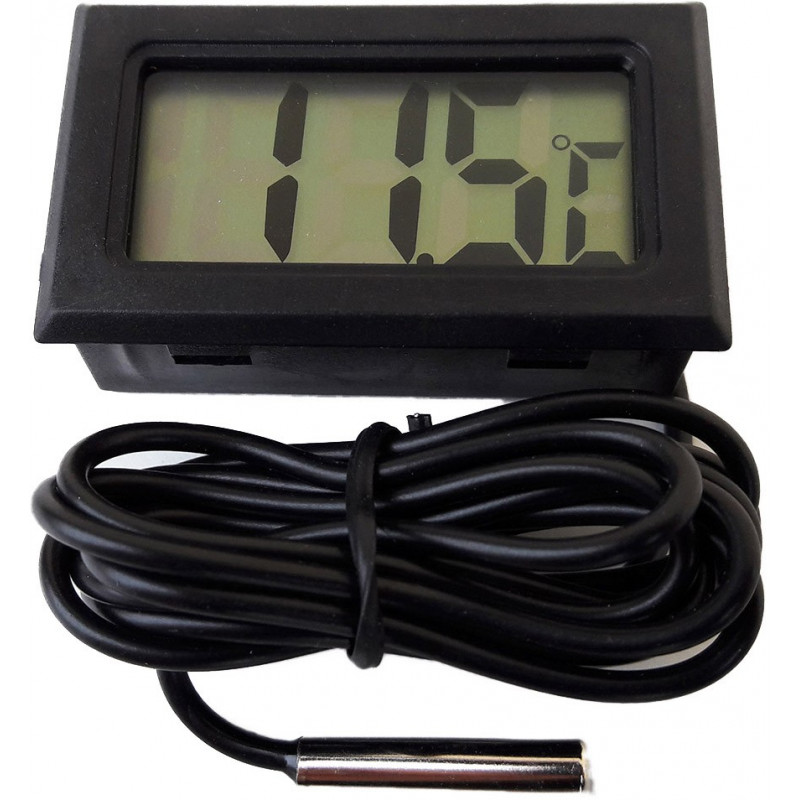 LCD-termometer med sond från -50 grader C till 110 grader C